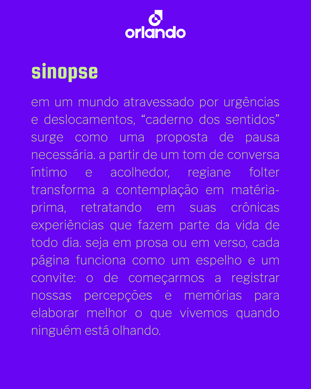 Pré-venda: Caderno dos Sentidos