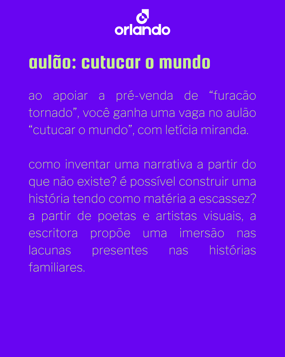 Pré-venda: Furacão Tornado